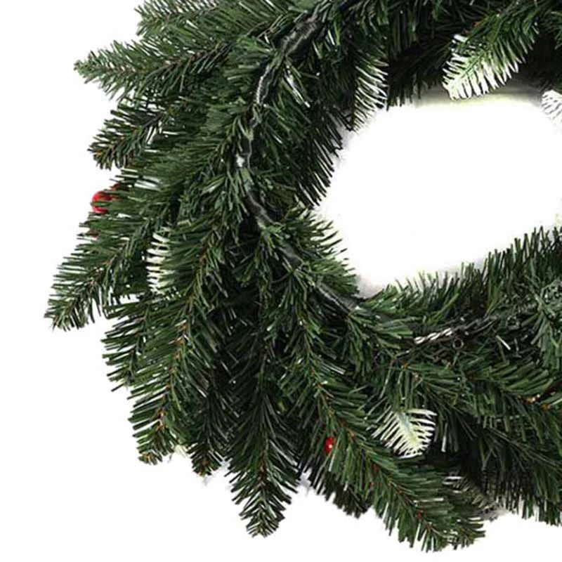 40cm Christmas Wreath Door Decoration Artificial Foam Berry with Natural Pine Cone Pendant Wall Decor | Дом и сад