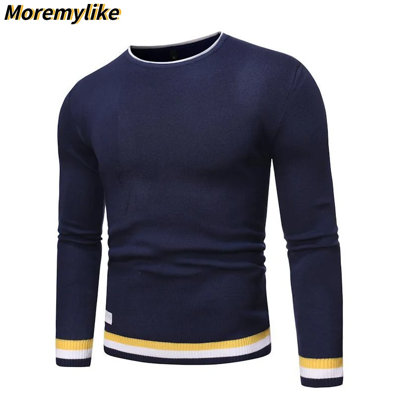 

Mens Sweater New Daily Autumn Winter Warm Long-Sleeved O-Neck Sweater Fashion Male Knitted Casual Tops Pullover Winter Clothes