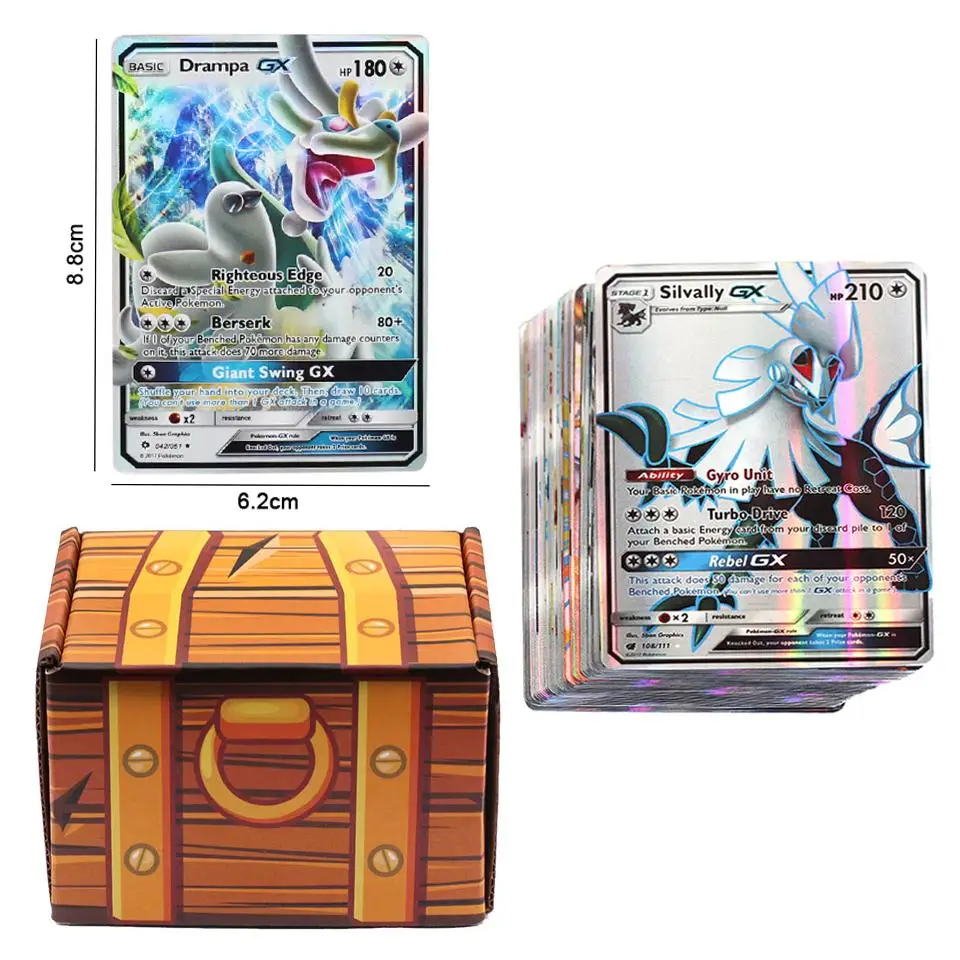 Новинка 120 шт./компл. карты Pokemon с коробкой боевые игрушки хобби Коллекционная