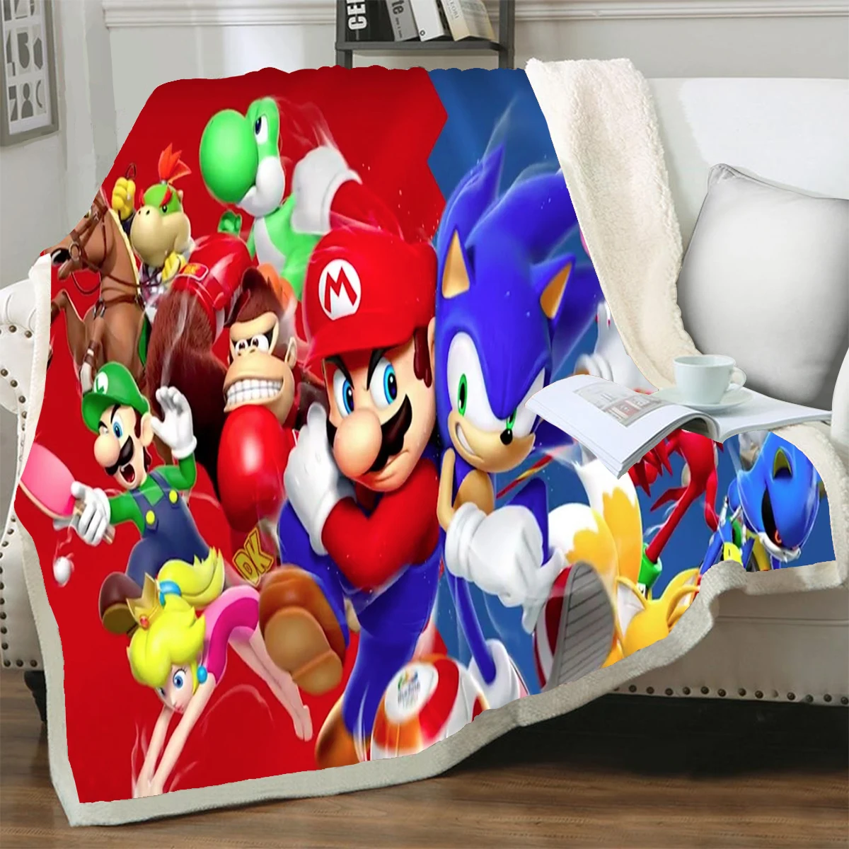 Flannel Three Thicken Big blanket Super Mario Pattern 3D Printed Blankets for on Bed Sofa Home Textiles Dreamlike Boys Baby Gift | Дом и сад
