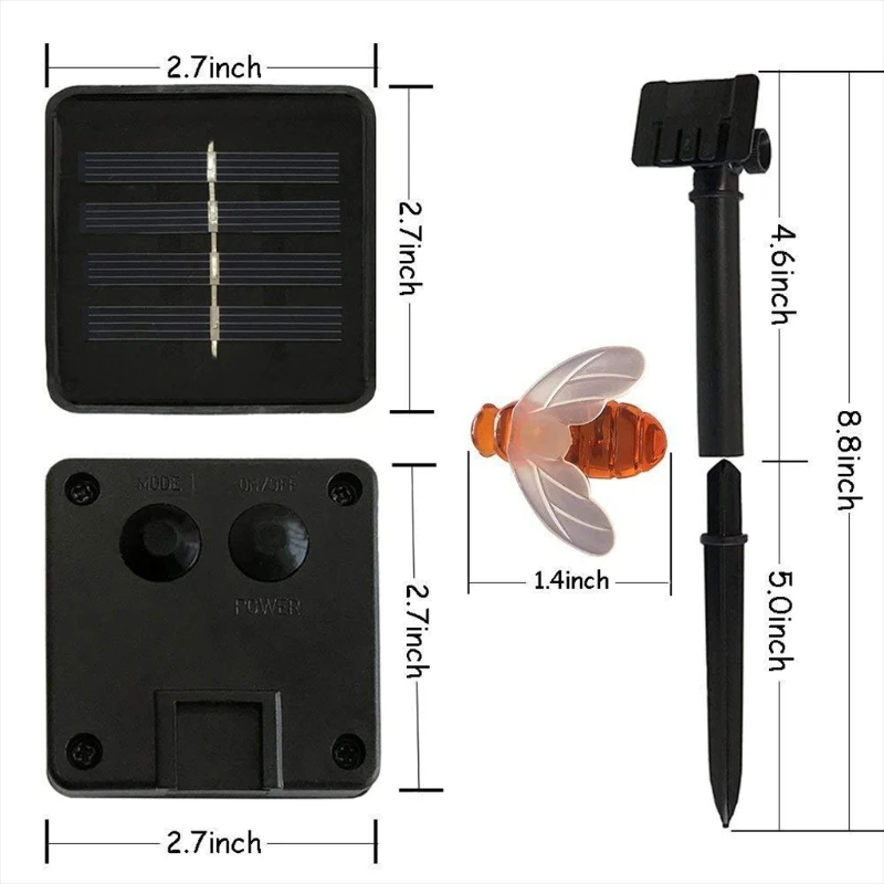 

Waterproof IP65 20 Cute Honey bee Lights LED Lights 8 modes Fairy Decorative Light for Outdoor Wedding Homes Gardens Patio Party
