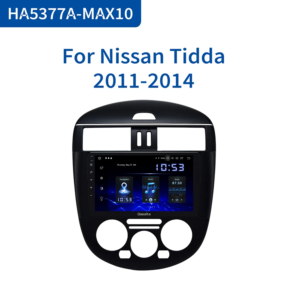 Автомобильное радио Dasaita 1 Din Android 10 0 для Nissan Tiida 2011 2012 2013 2014 Bluetooth GPS навигация видео