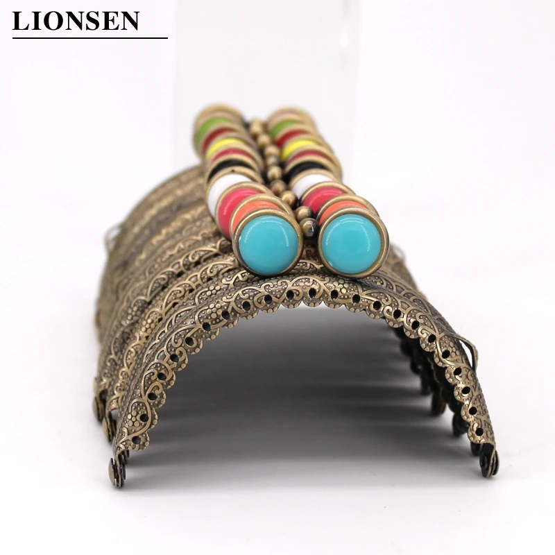 LIONSEN 8 5 см плоская бусина Античная бронзовая металлическая ручка-каркас для