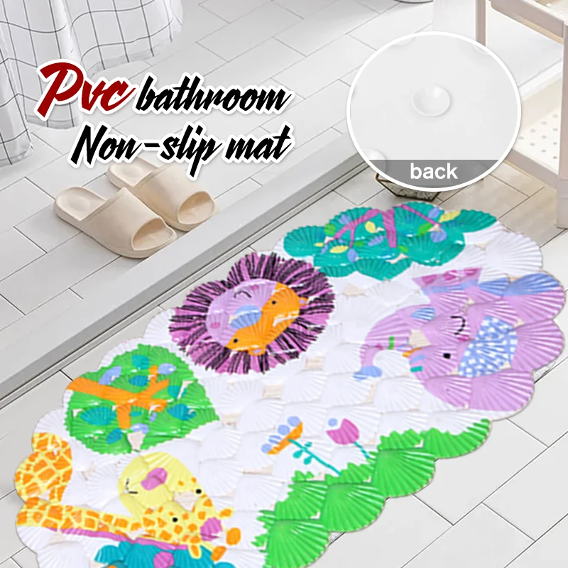 

Anti-slip PVC Bathtub Mats With Sucker Cartoon Pebble Fish Hippo Pattern Kid Bathroom Carpet Shower Bath Mat Soft Massage Pad