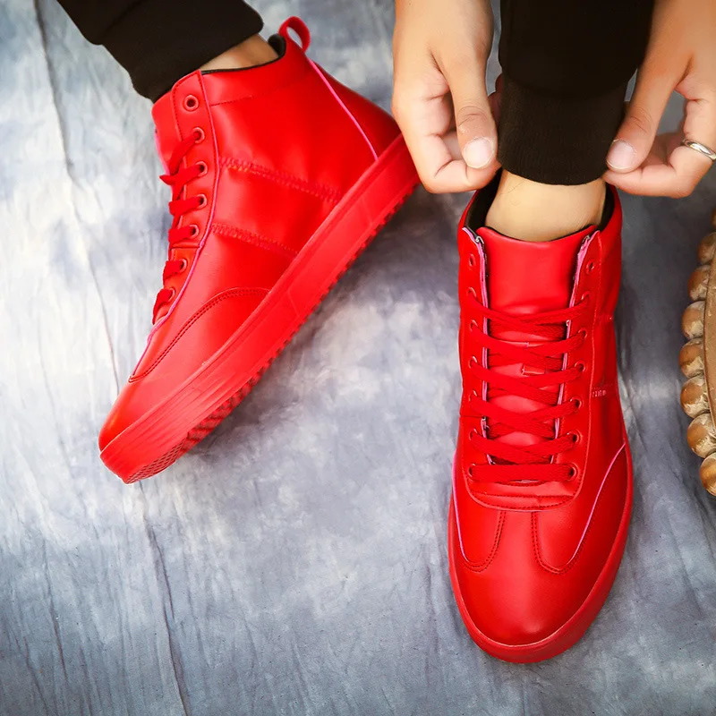 Кроссовки мужские для танцев в стиле хип-хоп мягкая кожа высокие дышащие