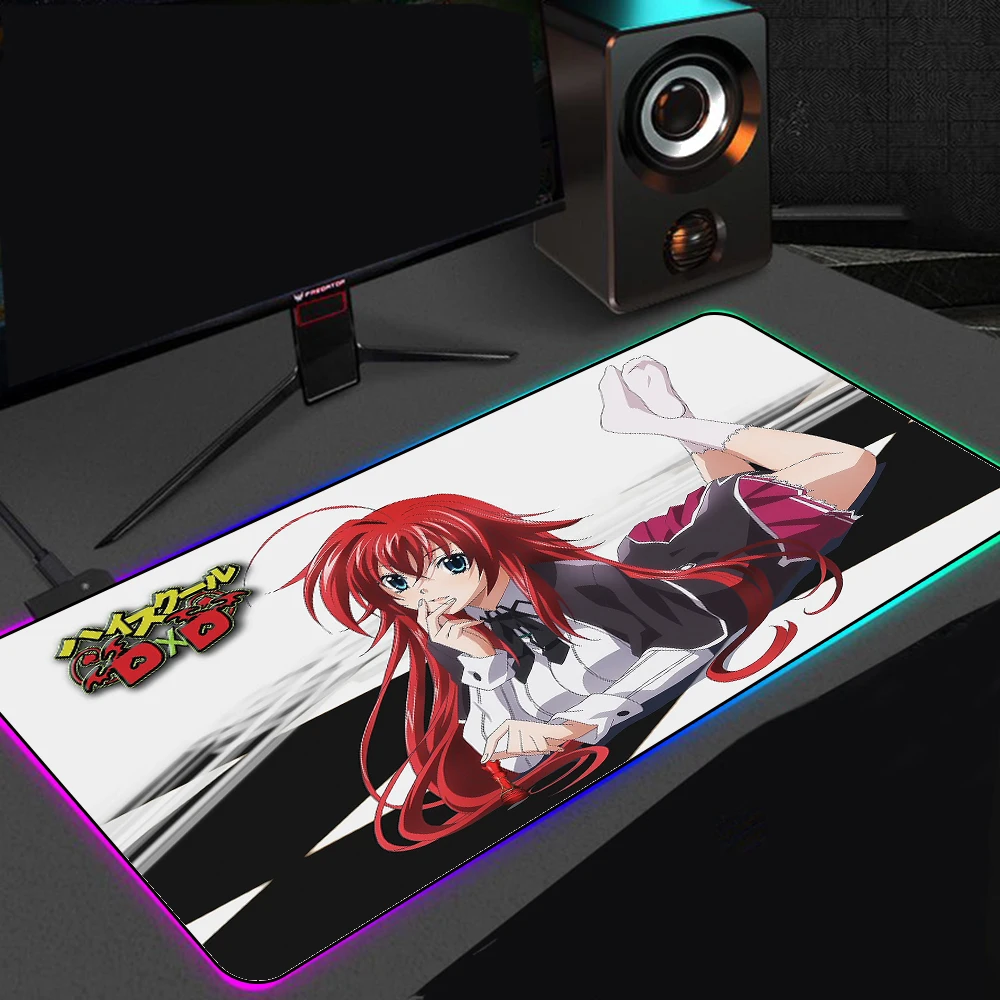 

Большой разноцветный RGB светильник кий большой игровой коврик для мыши Highschool Dxd Rias Gremory Alfonbrilla Raton Ordenador Нескользящий Резиновый