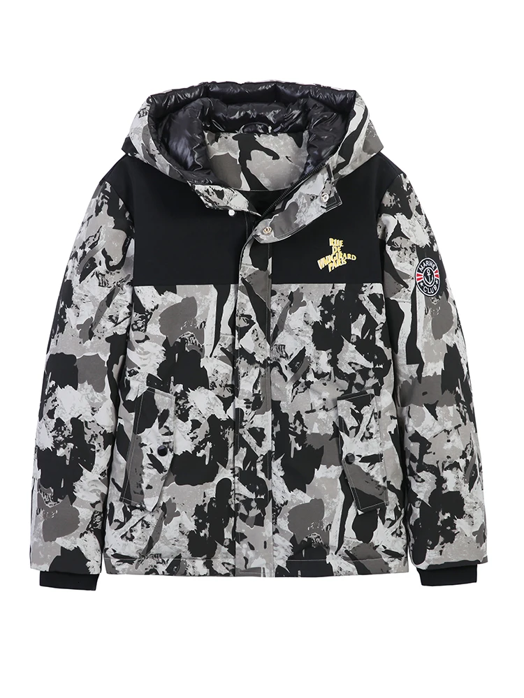 Pioneer Camp куртка на утином пуху Мужская молодежная зимняя с капюшоном Anorak тактическая Мужская гусиная Камуфляжная парка для канадская куртка AYR907402