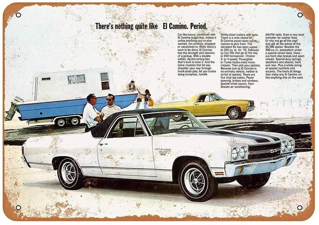 

Diuangfoong 1970 Decor El Camino Vintage Look Metal Sign 12"×8"