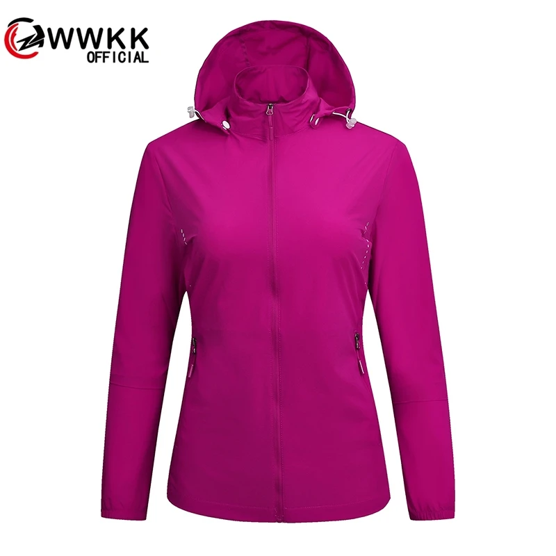 

WWKK 2020 Hoodie Jacket Women Summer Lightweight Waterproof Quick Dry Skin Coat Casual Thin Breathable Outwear windbreaker L-6XL