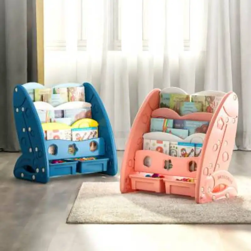 Children's Bookshelf Furniture книжные шкафы Picture Book shelves Simple Floor Home Bookcase Bedroom Students Storage Muebles шкафы