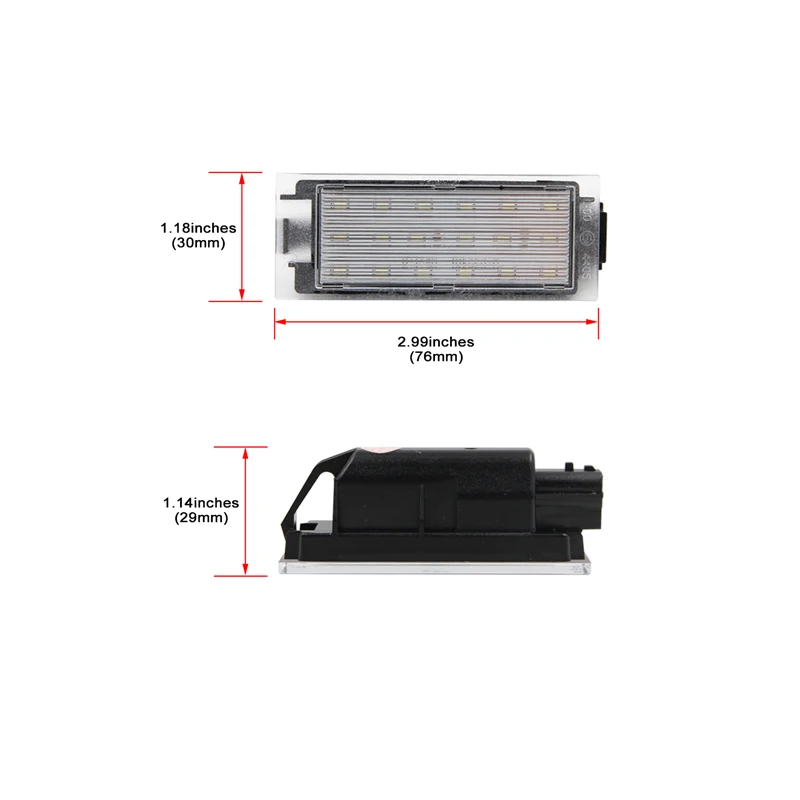 

2PCs White Car Led Number License Plate Lights Direct Fits For Renault Clio Megane Twingo II Lagane II 5D Vel Satis Master