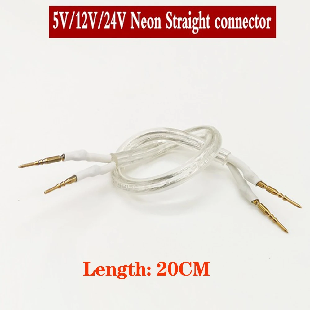 Неоновый разъем с 2 контактами и кабелем для DC12V DC24V DC5V AC220V AC110V одноцветный