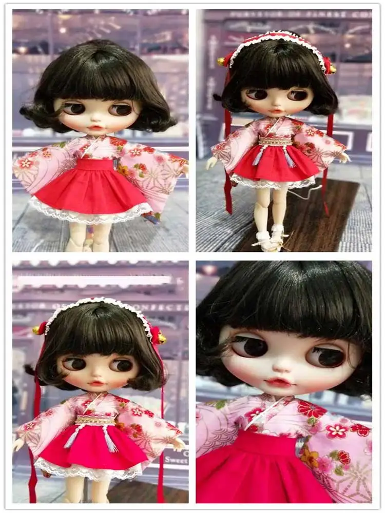 Модное японское кимоно с резинкой для волос Новая Одежда кукол blyth licca ob24 1/6
