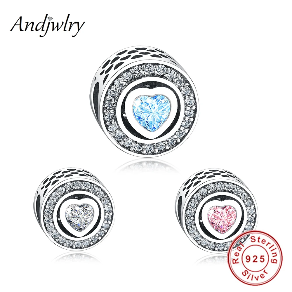 

Подходит к оригиналу Pandora, браслет с шармами серебряные бусины 925 пробы с большими сердечками CZ подвески, сделай сам, ювелирное изделие для ж...