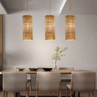 pure natural rattan chandelier modern handmade art lamps for living room bedroom kitchen dining room bar decor led pendant light