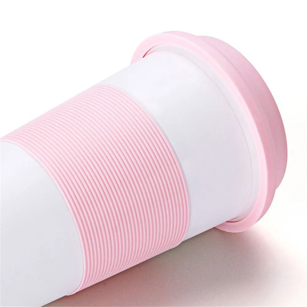 Белый Кофе кружка с крышкой чашки силикона рукав Пластик для путешествий