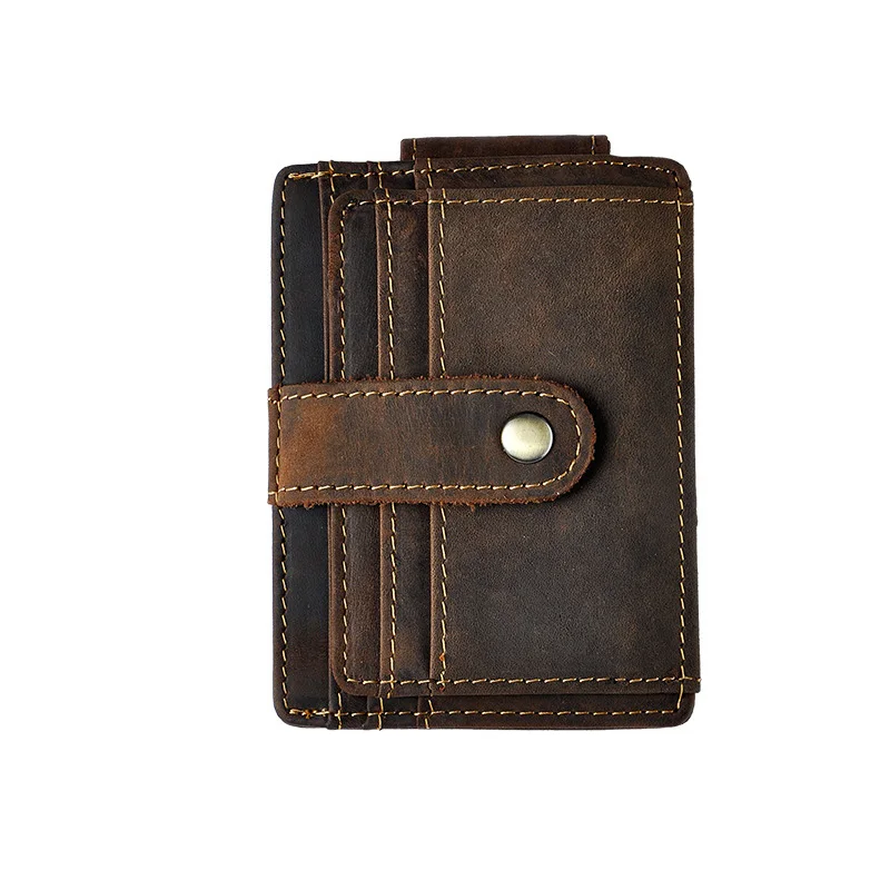 Мужской Магнитный кошелек westкрик из натуральной кожи с зажимом для денег