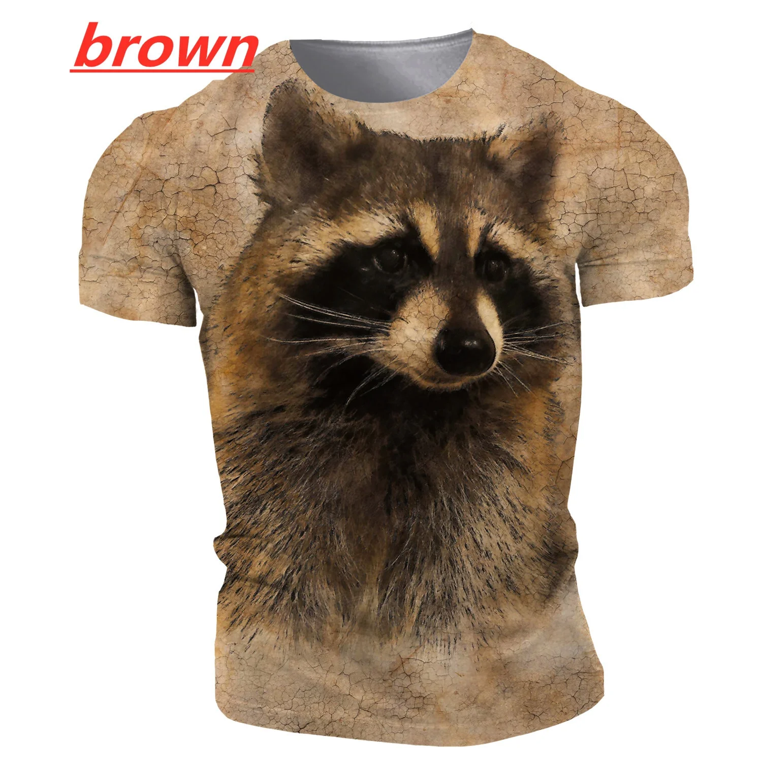 Футболка унисекс с 3D-принтом енота модная тенниска коротким рукавом графическим