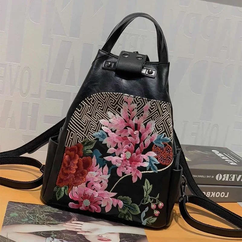 

21 new style bag women's bag ethnic style embroidery handbag embroidery single shoulder bag mother in law double shoulder bag