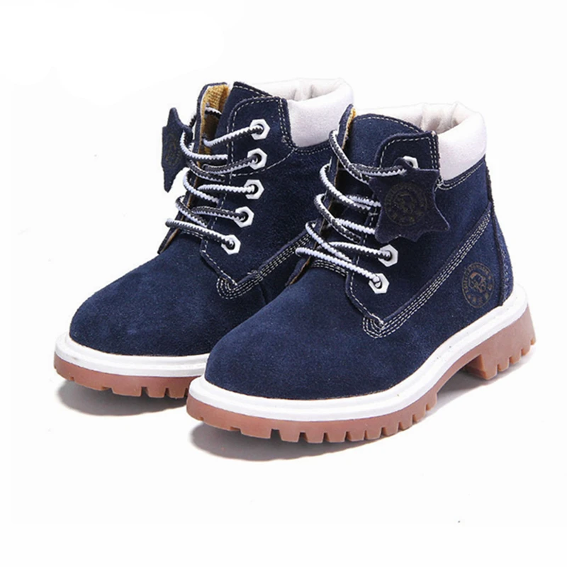 Зимние детские зимние ботинки из натуральной кожи для девочек и мальчиков теплые