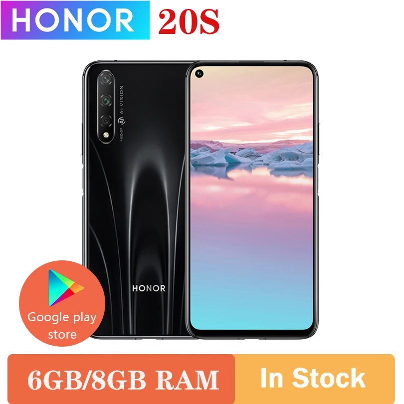 Оригинальная задняя камера Honor 20S 6 ГБ 128 48 МП Kirin 810 Восьмиядерный Google play 26 &quot2340 × 1080