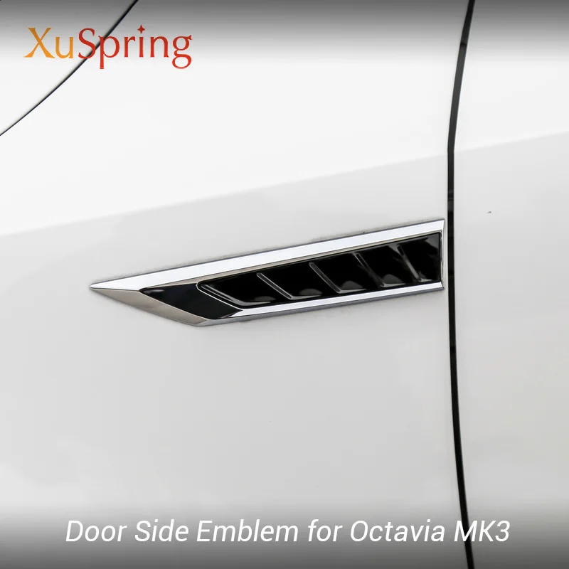 

Для Skoda Octavia A7 MK3 2016-2019, оригинальный автомобильный значок-эмблема для боковых крыльев и дверей, наклейка, отделка, Стайлинг автомобиля