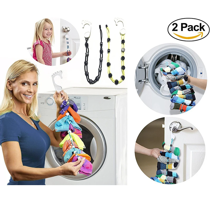 

New Foldable Socks Underwear Bra Organizer Cleaning Aid Washing Line Closet Box Easy For Drying Socks Tools