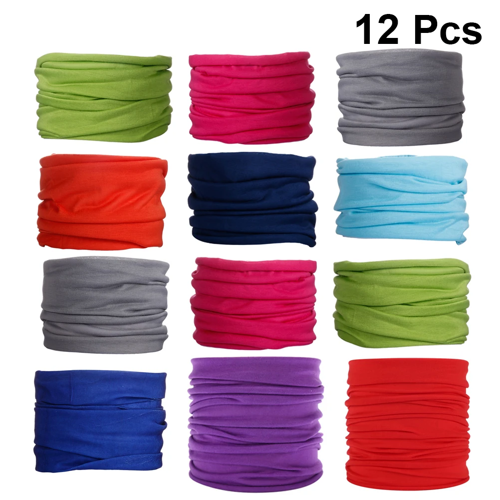 12 шт ветрозащитный головной платок сплошной цвет шеи гаитер шейный для зимы