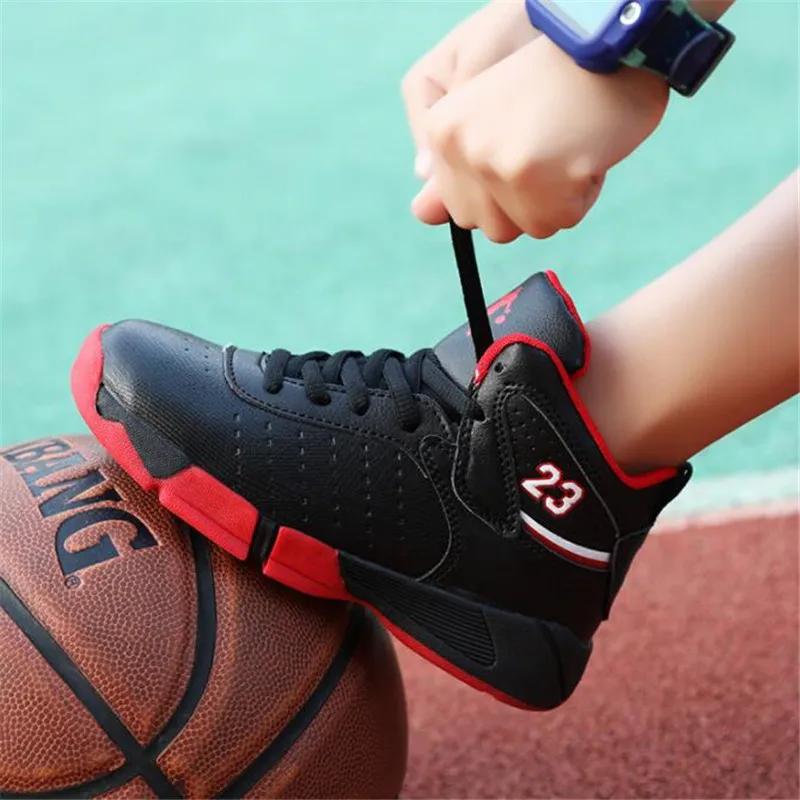 

Outdoor Sports Kids Sneakers Top Boys Basketball Shoes Anti-skid Jordan Shoes Children Sport Trainer Shoes Students Basket Sport