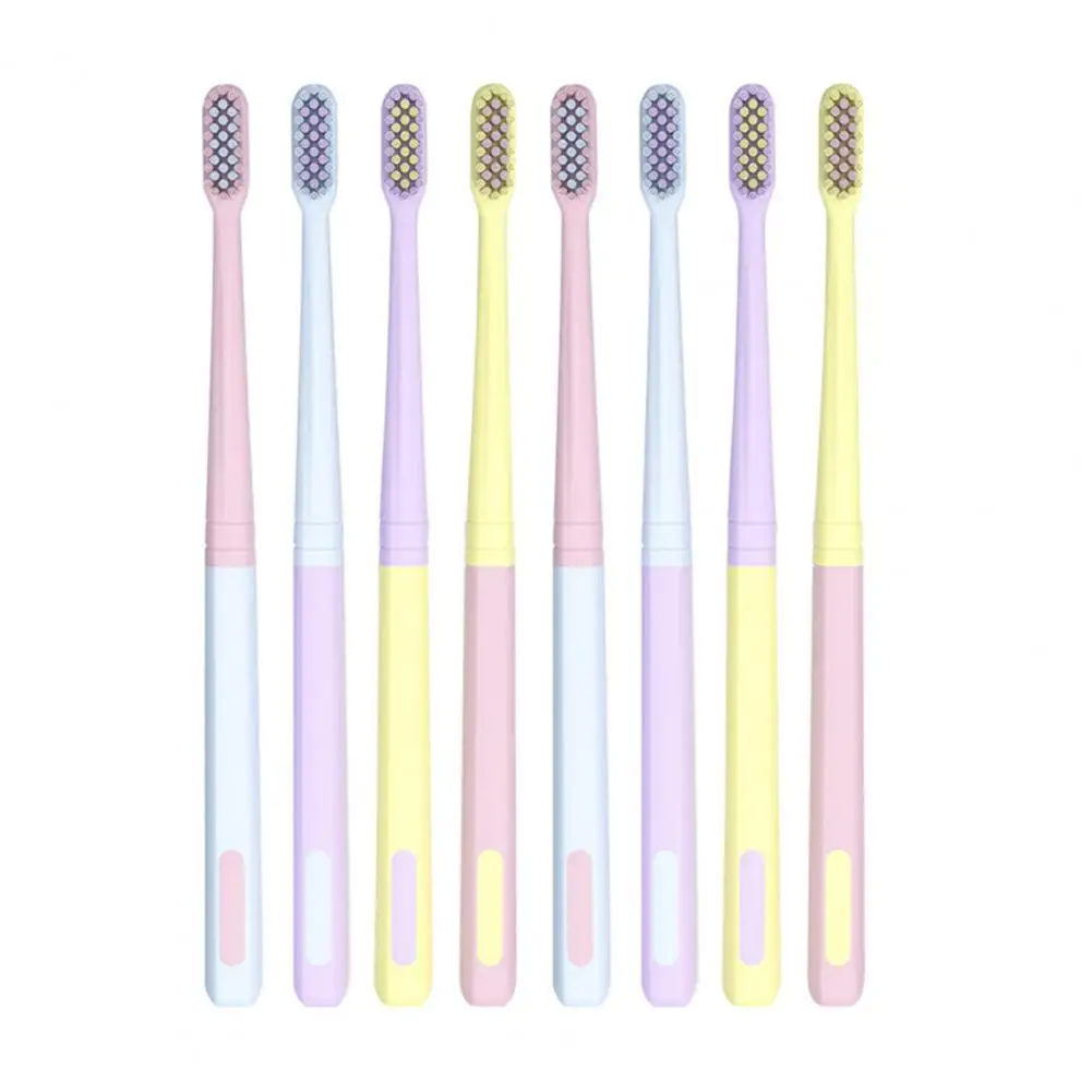 

8Pcs/Box Toothbrush Set Adult Macaron Color Super Soft Ultralight Good Flexibility Manual Toothbrush Sets