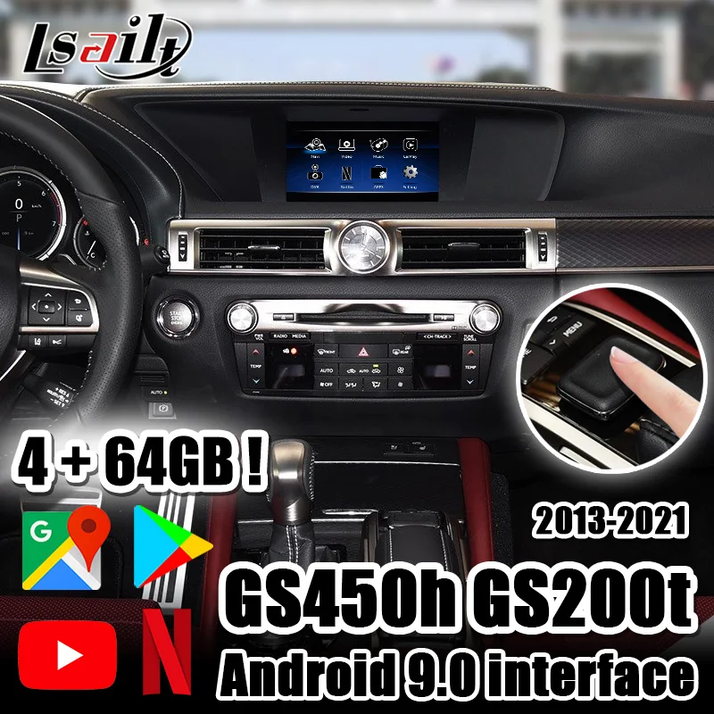 Мультимедийный видеоинтерфейс Lsailt 4 + 64G Android 9 0 для Lexus GS200 GS350 GS450h 2013 20 с Carplay Youtube от