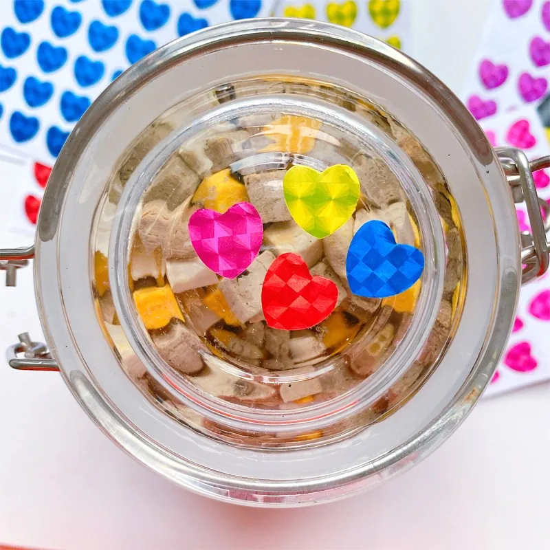 540pcs Sealing Stickers Children Student Reward Stationery Laser Love Heart Blank DIY Wedding Birthday Gift Decoration - купить по