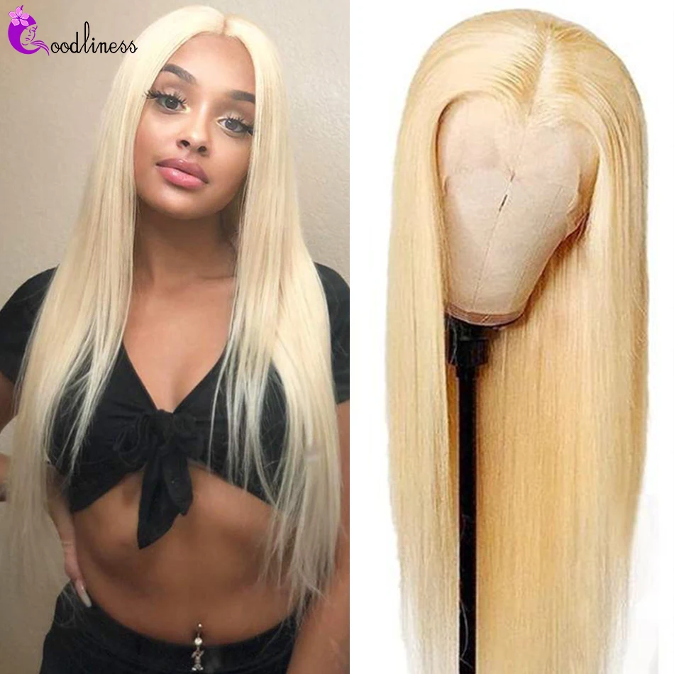 

613 Blonde Human Hair Wigs Bone Straight 30 Inch Pre-Plucked Wig 13x1+4x1 T Part Hd Lace Wig For Black Women Brazilian Remy 150%