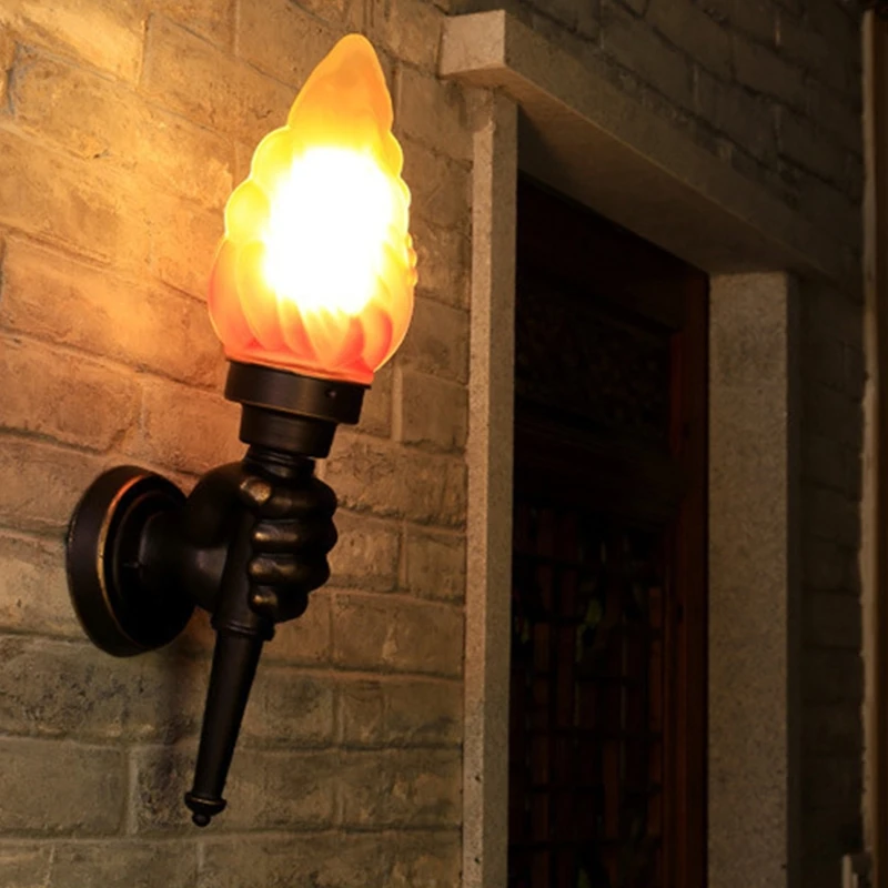 

Vintage Industrial Wall Hanging Lamp, Torch Light 1 pack- Unique Design Fist Light Fixture, Indoor Lighting Sconce Lamp E26, Ide