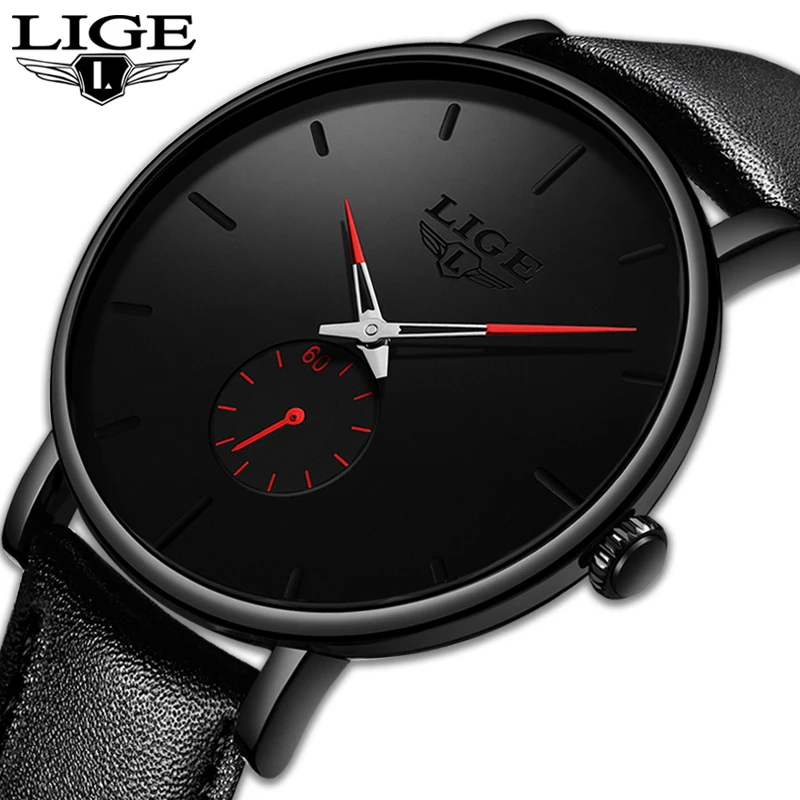 LIGE новинка мужские часы простые модные ультра тонкие кварцевые повседневные