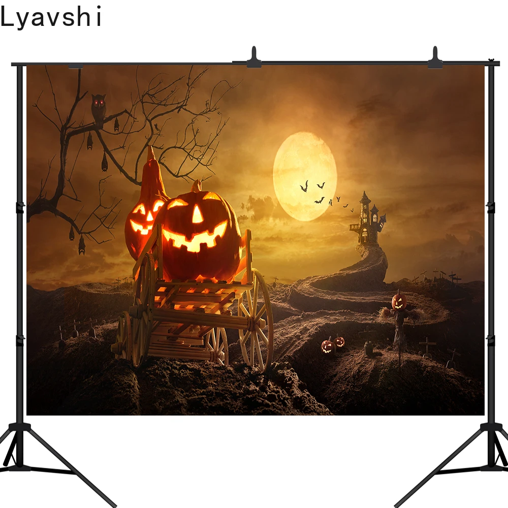 

Волшебный замок Lyavshi, ведьма, волшебник, фон для фотосъемки на Хэллоуин, ночь, луна, Декор, детский портрет, фотобудка, реквизит