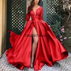 Элегантные Роскошные вечерние платья-Макси Дубая для женщин 2021 кружевное длинное платье с вышивкой и разрезом искусственные марокканские Вечерние платья из Турции