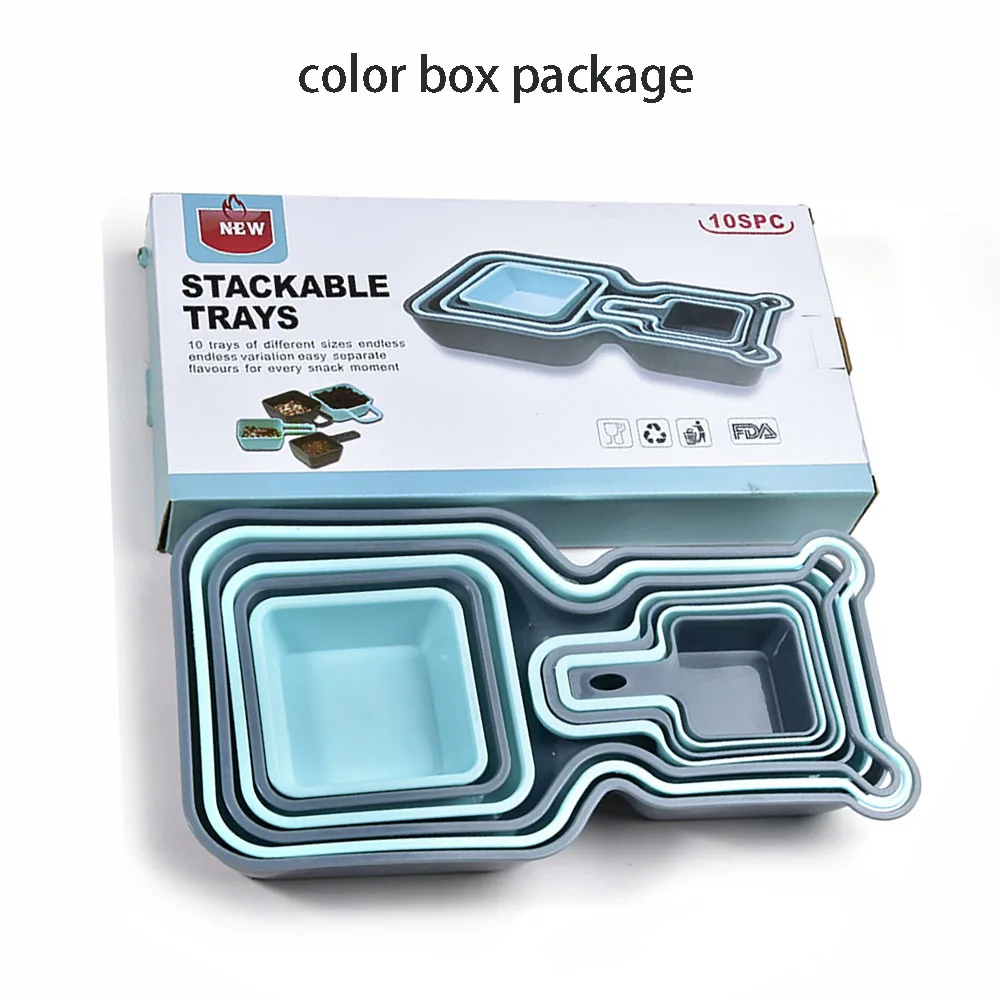 

10Pcs Snack Fruit Plate Nuts Dish Stackable Creative Snack Tray Dried Fruit Storage Dish Candy Tray For Home Office Kitchen