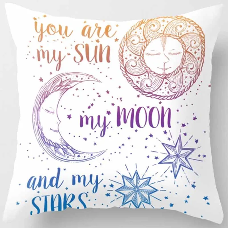 

Unicorn pillow case cute feather boho styles square pillow cases home fashion creative color high quality pillow cover 45*45cm