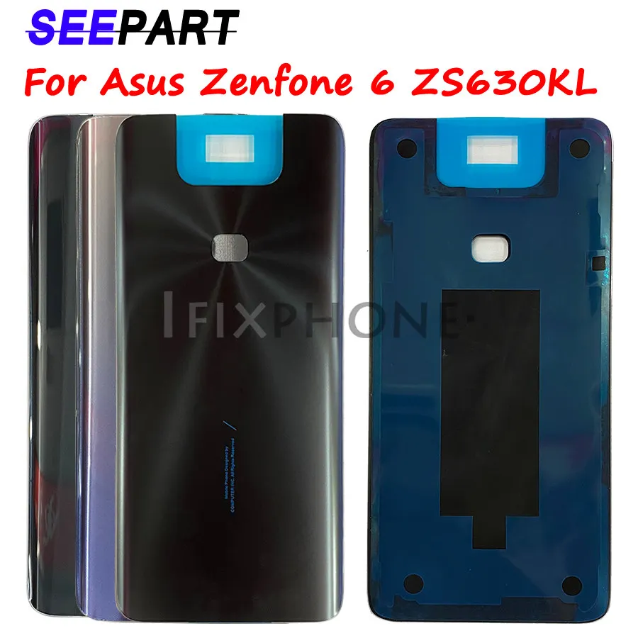 

Original Glass Battery Back Cover For Asus Zenfone 6 ZS630KL Rear Cover Housing Door Replacement Parts Original Glass Battery