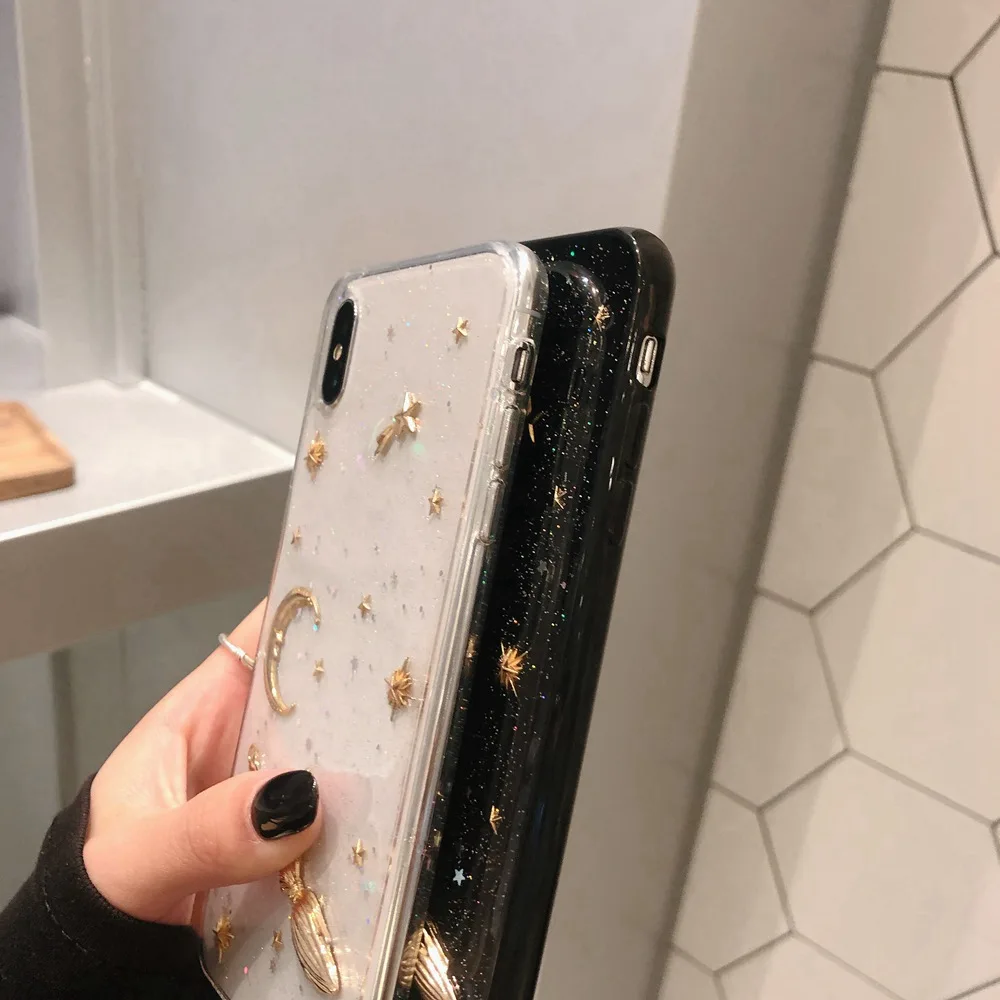 Чехол KISS милый чехол с блестками для iPhone 6 7 8 Plus глянцевая эпоксидная смола звезда