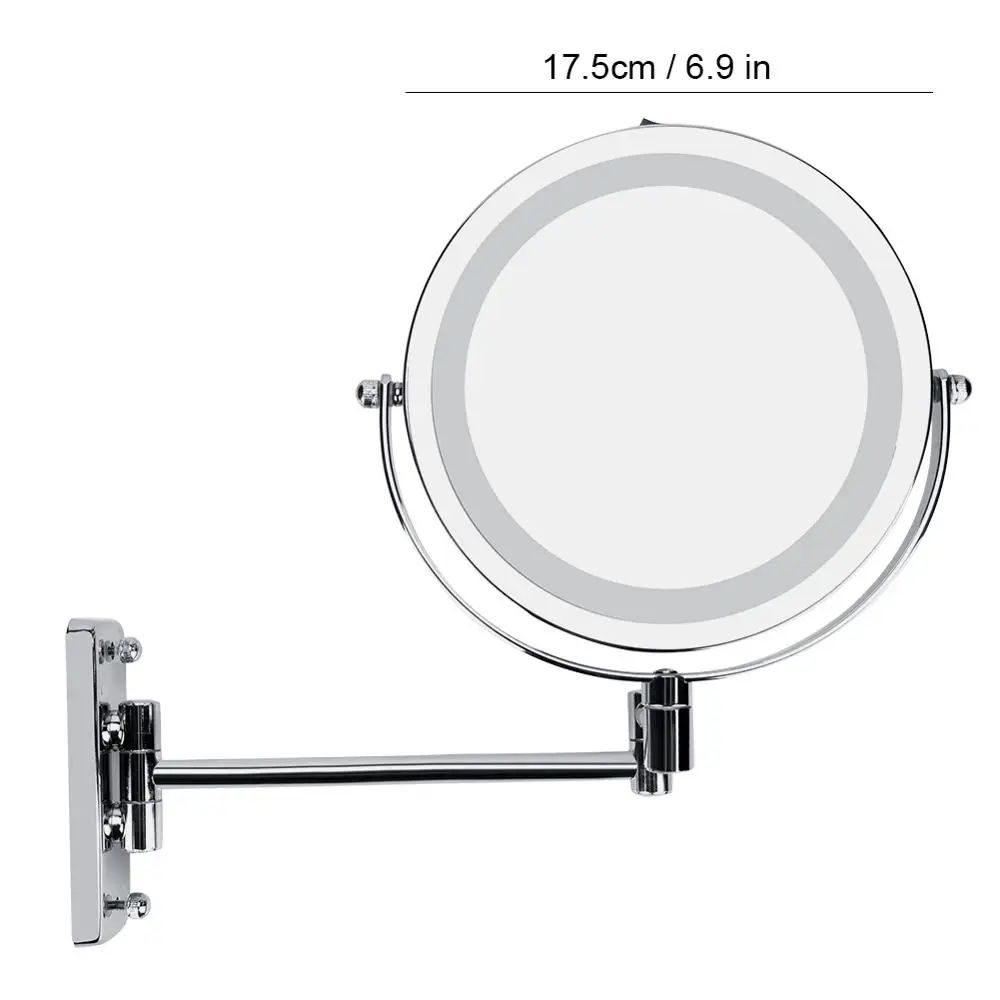 Светодиодный зеркало настенное крепление для макияжа Поворот на 360 градусов