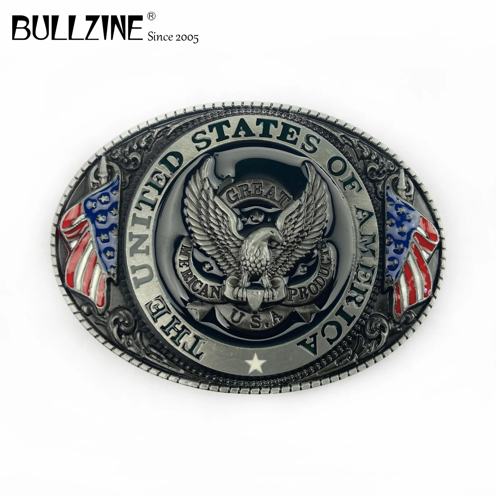 Bullzine цинковый сплав отличные американские продукты пряжка для ремня Оловянная