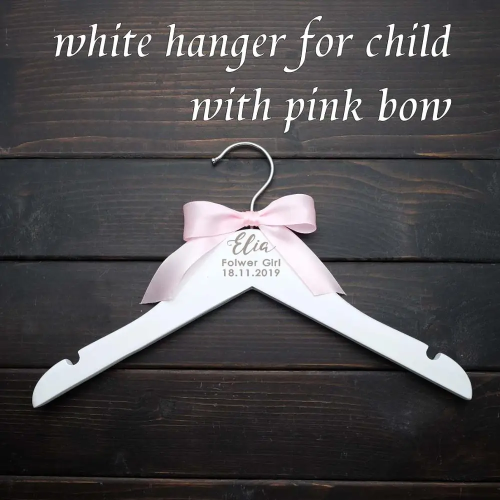 Child hanger Персонализированные Свадебные вешалки, выгравированные Свадебные вешалки для одежды, вешалки для платья, свадебные вечерние подарки, вешалки для подружки невесты с лазерной резкой - Цвет: Child hanger