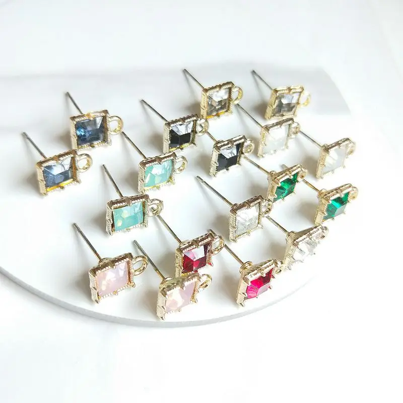 Темпераментные японские простые чистые квадратные циркониевые ювелирные