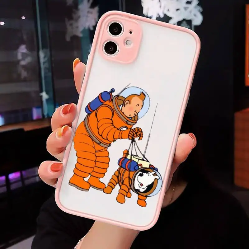 

The Adventures of Tintin cartoon Phone Cases matte transparent For iphone 7 8 11 12 plus mini x xs xr pro max cover