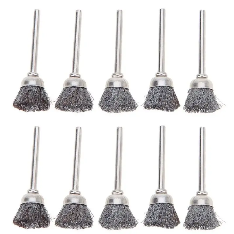 

10 PCS Wire Brush Brass Cup Wheel End Hand Cleaning Tools Rust Removal For Electric Drill Grinder Accessories