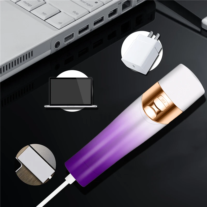 

PAINLESS Epilator for Women Mini Shaver Waterproof Facial Hair Removal USB Rechargeable Upper Lip Cheek Body Portable