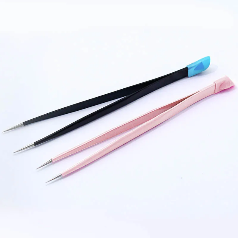 

1Pcs Double-Ended Nail Tweezers Silicone Indenter For False Eyelashes 3D Stickers Nail Decoration Accessory Tool