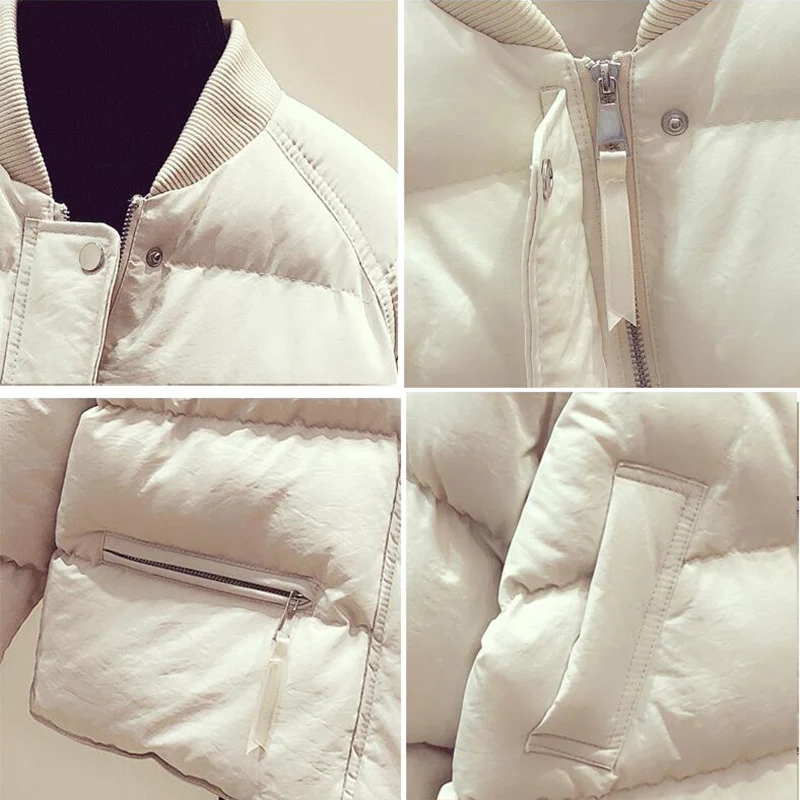 Женская утепленная парка с воротником стойкой короткая стеганая куртка в